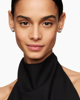 Crossover Infinity Pearl Stud Earrings in 18K Yellow Gold with Pearls, 10mm